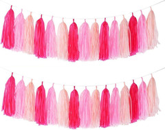 Navy Blue and Light Blue Tissue Paper Tassel(3 Colors),Paper Tassel Garland Bann