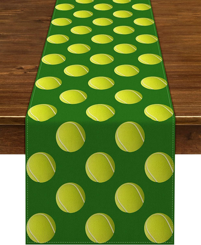 Tennis Ball Table Runner Sports Themed Event Birthday Party Decoration Home Dini