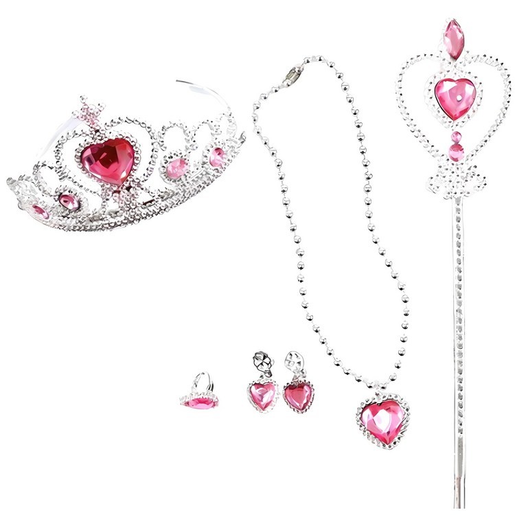 Party Show Princess Crown Accessory 5-Piece Set, Pink, 1 Set