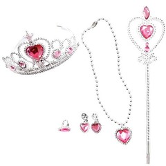 Party Show Princess Crown Accessory 5-Piece Set, Pink, 1 Set