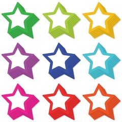108 PCS Paper Star Cutouts Bulletin Board Classroom Crafts Decor 3×3 Inch