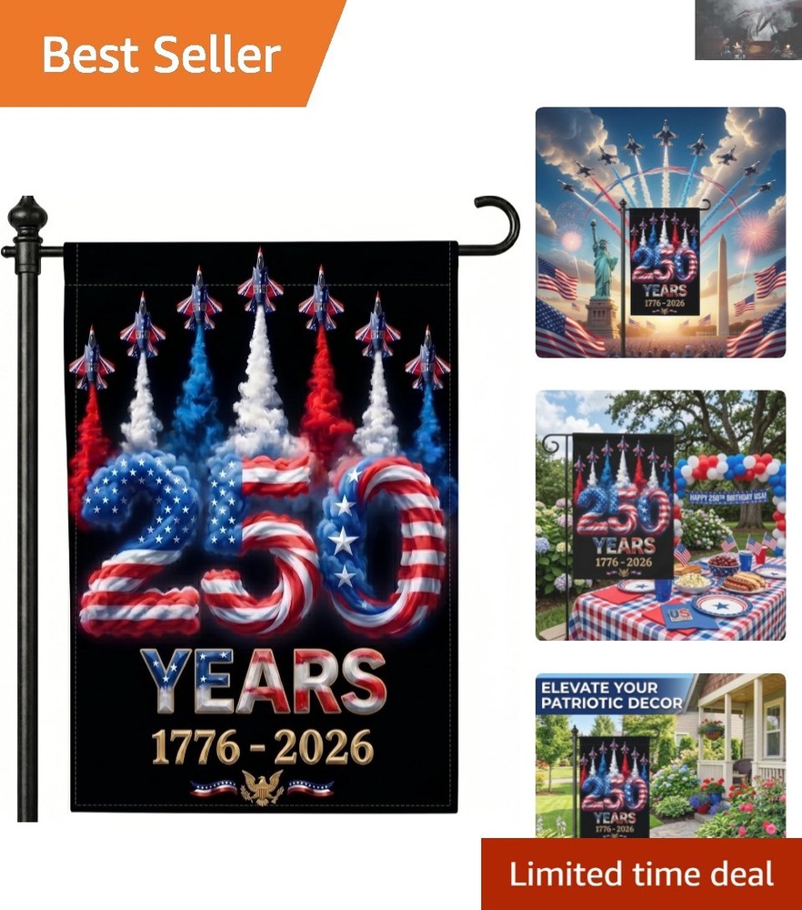 1776-2026 Commemorative Flag: Elegant Garden Decorations for Independence Day