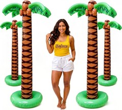 Ultimate 4-Pack Giant 6ft Inflatable Palm Trees for Tropical Celebrations