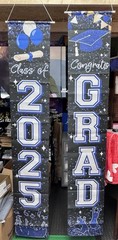 Graduation 2025 2 Pack Scroll Banners. Blue,black &white Colors!! Brand New!