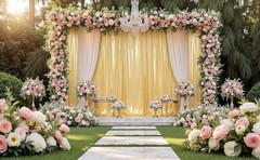 10x10FT Gold Sequin Backdrop Curtain – 2 Panels of 5x10FT Wrinkle-Glitter Drapes