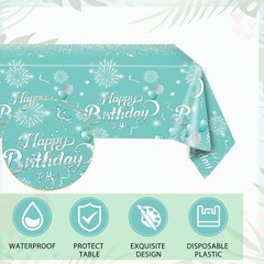 41Pcs Teal Birthday Decorations for Women Girls,Teal Silver Tableware Set Party