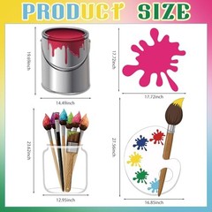 Large Paint Party Decorations – Colorful Art Cardboard Cutouts – 4 Paintings