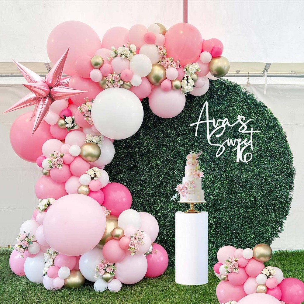 Pink Gold Balloon garland kit 135Pcs Pastel Pink and Gold white bal… Fast Ship