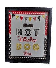 Disney Mickey Mouse Theme Framed Party Signs 11″ X 9″ Set of 3