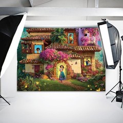 Whimsical 7x5FT Magic House Theme Backdrop for Unforgettable Birthdays