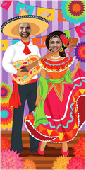 36x72ft Cinco de Mayo Fiesta Door Banner Photo Booth Backdrop Decor for Parties