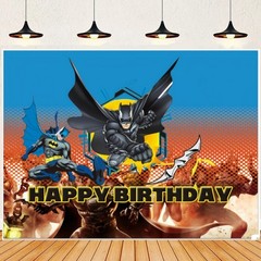 Superhero Batman poster Backdrop Banner Birthday Party Background Decorations