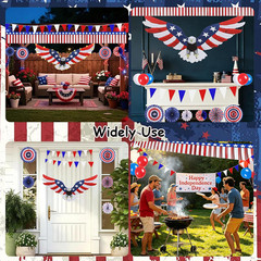 Patriotic Golf Cart Decoration Kit for 4th of July Celebrations