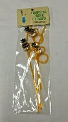 Tropical Drink Straws Pineapple 3Hawaiian Luau Party Novelty Birthday Gift Favor