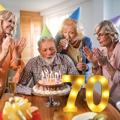 70th Birthday Decorations LED Numbers for Party Table Wall Decor