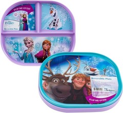 Reversible Character BPA Free Plate – 8 x 7 Inches Elsa & Anna, Medium