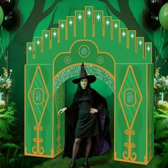 7 Pcs Emerald Cardboard Castle Green Wizard Playhouse Large Mainly Green, Gold
