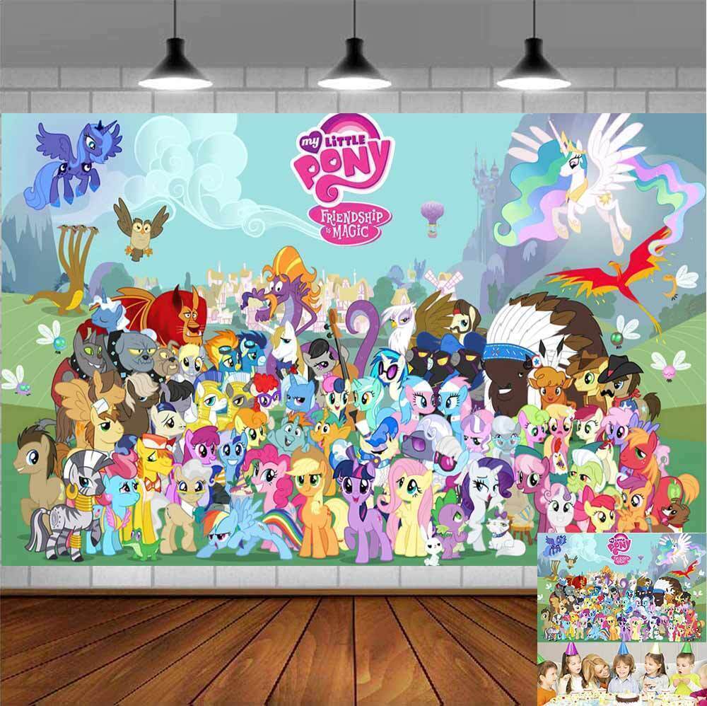 My Little Pony Party Decorations Backdrop Banner Photography Poster Vinyl 5x3ft