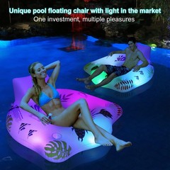 New DeeprBlu Inflatable Pool Floats Chair with Color Changing Light, Solar Water