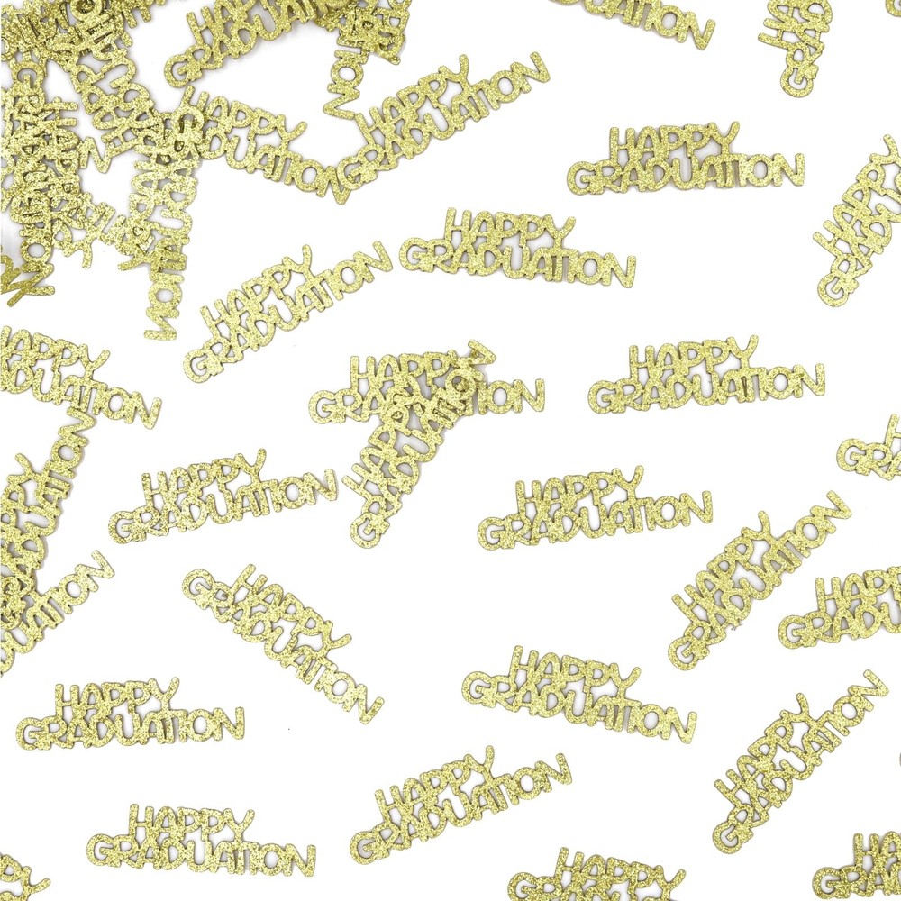 120 PCS Gold Glitter Happy Graduation Class Of 2026 Table Confetti