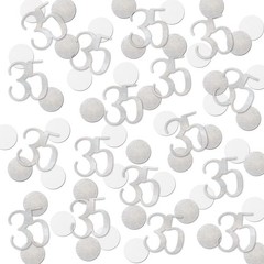 200 PCS Silver Glitter 35 Confetti 35th Birthday Number Table Decoration
