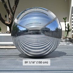 AplusChoice 2PCS 59″ Big Shiny Inflatable Mirror Ball Reusable Hanging Silver