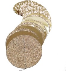 6 Pcs Glitter Champagne Gold Paper Circle Dots Garland (52 Feet) Party Hanging