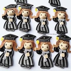 10 pc GRADUATION FOAM DECORATION CENTERPIECE Girl RECUERDOS CAP & GOWN 2025