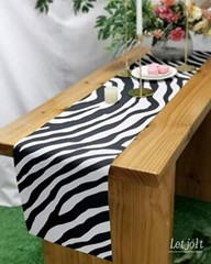 Zebra Table Runner Black and White Striped Texture for 72 inches Black Lines