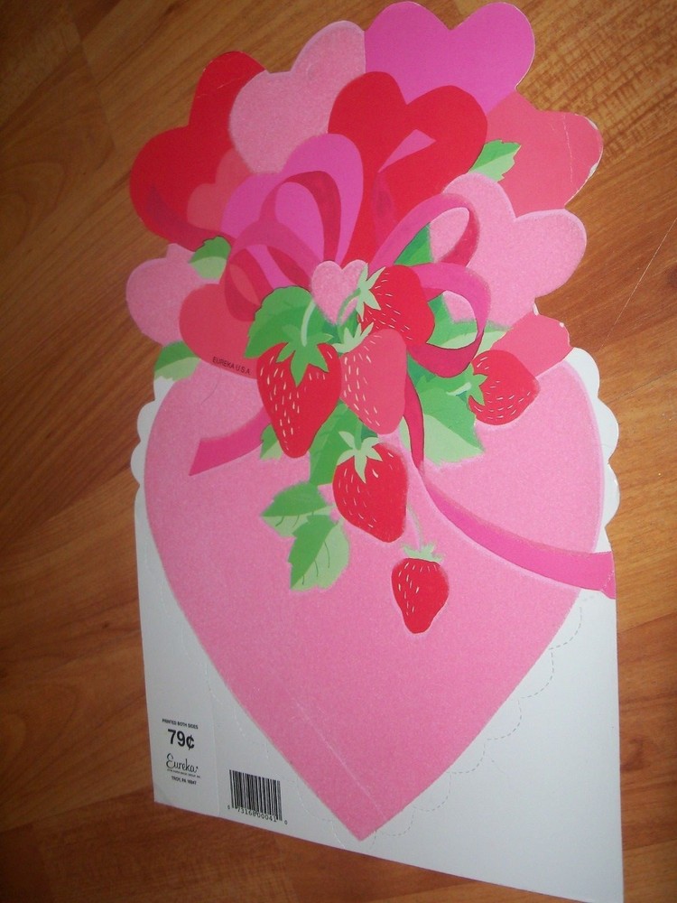 Valentines Diecut Cutouts Eureka Flocked Vintage Decoration U Pick NOT a LOT