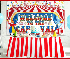 Large Carnival Circus Party Decorations 71 X 43 Inch, Welcome to the Carnival Ba