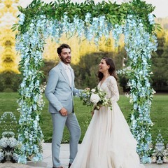 DearHouse 2Pcs 6 Ft/Piece Artificial Flowers Silk Wisteria Garland Artificial…