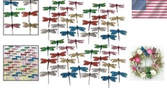 Sparkling Dragonfly Clip On Ornaments – 48pc 4″ Metallic Craft Embellishments