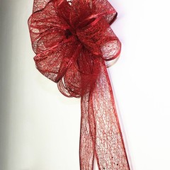 Christmas Tree Bow with Streamer Red Edge Christmas Bow-knot Bouquet Gift