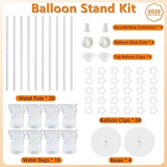 Balloon Column Stand Set of 4, Adjustable Balloon Tower Pillar Kit for Weddin…