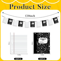 Back to School Banner Paper Backdrop,2 Pack Composition Notebook Classroom Decor