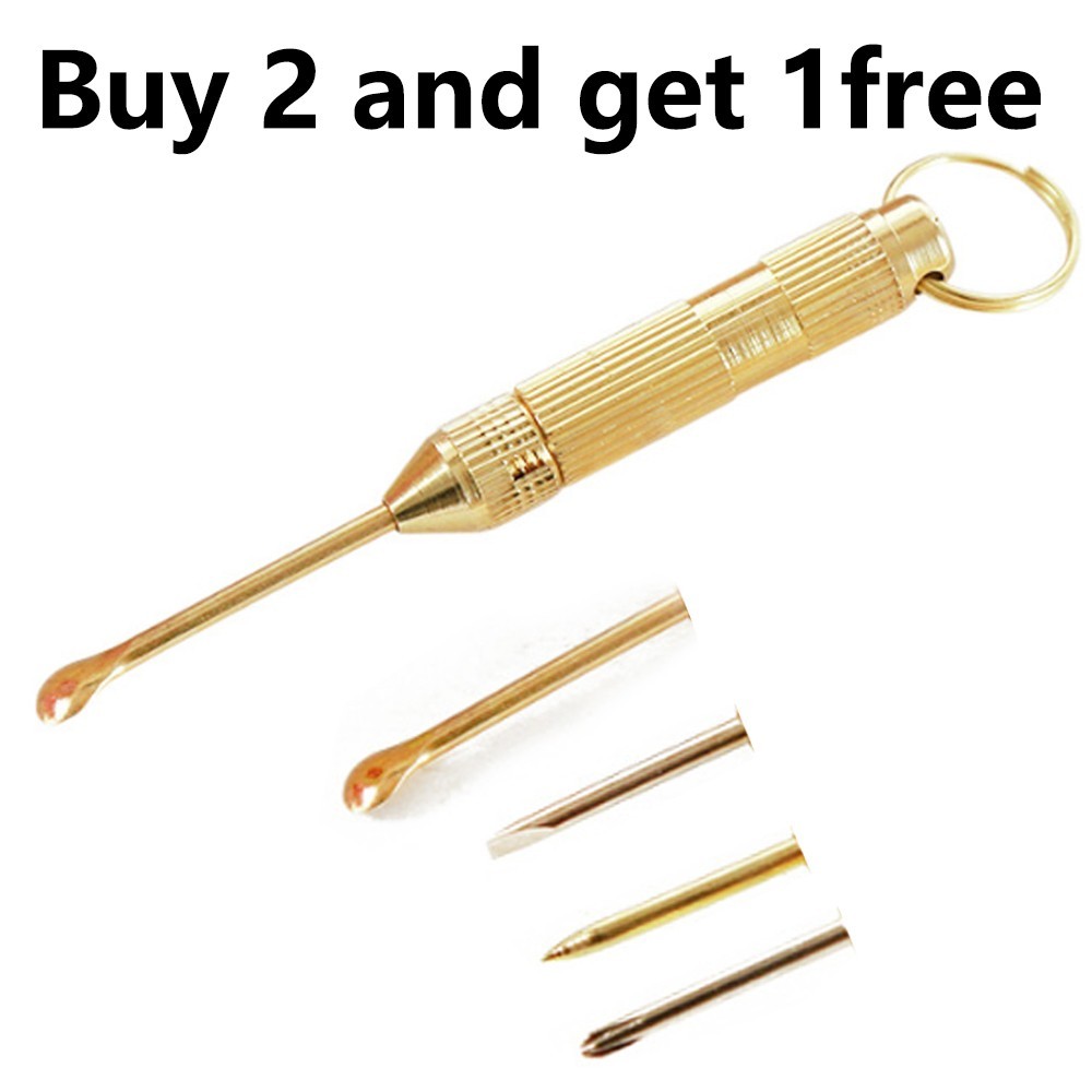 2Set Small Spoon Metal Keychain Ear Pick Party Decorations Dispenser As Men Gift