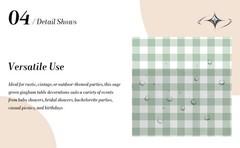 Sage Green Gingham Party Tablecloth Decorations, 3 Pack Green Checkered