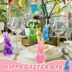 4 Pcs Easter Bunny Candles Gift Set Rabbit Shape Spring Candles for Easter Bunny