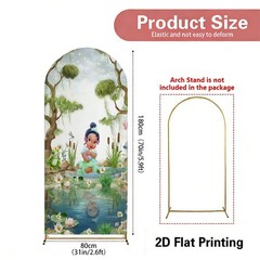 Princess Tiana Frog Arch Backdrop Cover Birthday Baby Shower Photo Background