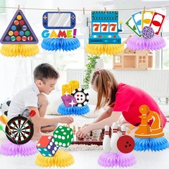 Family Game Night Party Decorations: 9Pcs Game Night Honeycomb Table Centerpi…