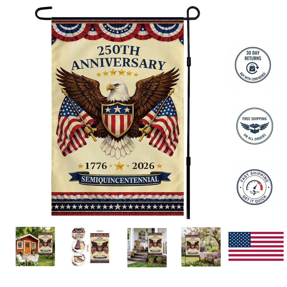 Majestic Bald Eagle 250th Anniversary Flag – Ideal for 4th of July Celebrations