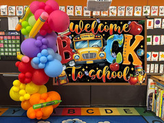 Welcome Back to School Banner Backdrop 8X6Ft First Day of School Photo Backgroun