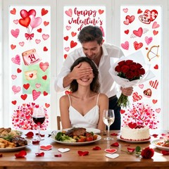6 Sheet Valentines Day Decorations Heart Window 24 x 36 inches, Pink