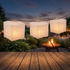 4pcs White Square Paper Lanterns – Chinese Hanging Decorations for Japanese
