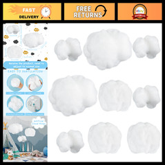 9 Pieces 3D Cloud Shape Hanging Decorations – DIY Room Decor for Weddings & Part