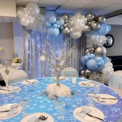 2 Pack Snowflake Tablecloths, 87×51» Plastic Blue Purple Snowflake Table Cover