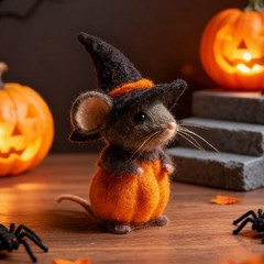 Handmade Wool Felt Mouse Figurine 2CUnique Halloween Gift Hot-