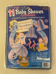 Beistle Baby Shower Decorama 11pc Set Vintage 70s Honeycomb Tissue Paper Retro
