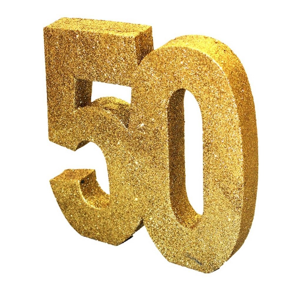 Birthday Table Centre Piece Decoration Gold Glitter 50 H105
